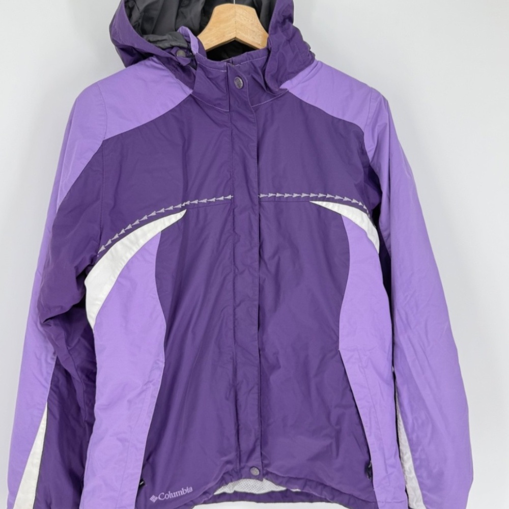 Columbia Women MED Fleece Lined FullZip Insulated Winter Jacket Water Resist bin